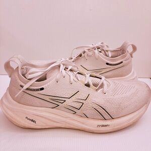 ASICS Men's Gel-Nimbus 26 Running Shoes - White/Birch - Size 10 (EU 44)